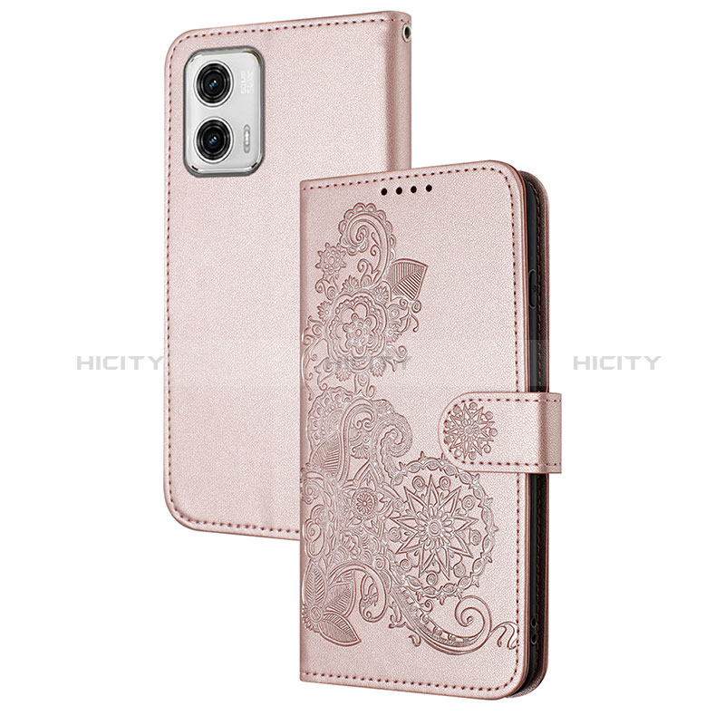 Coque Portefeuille Fleurs Livre Cuir Etui Clapet Y01X pour Motorola Moto G73 5G Plus