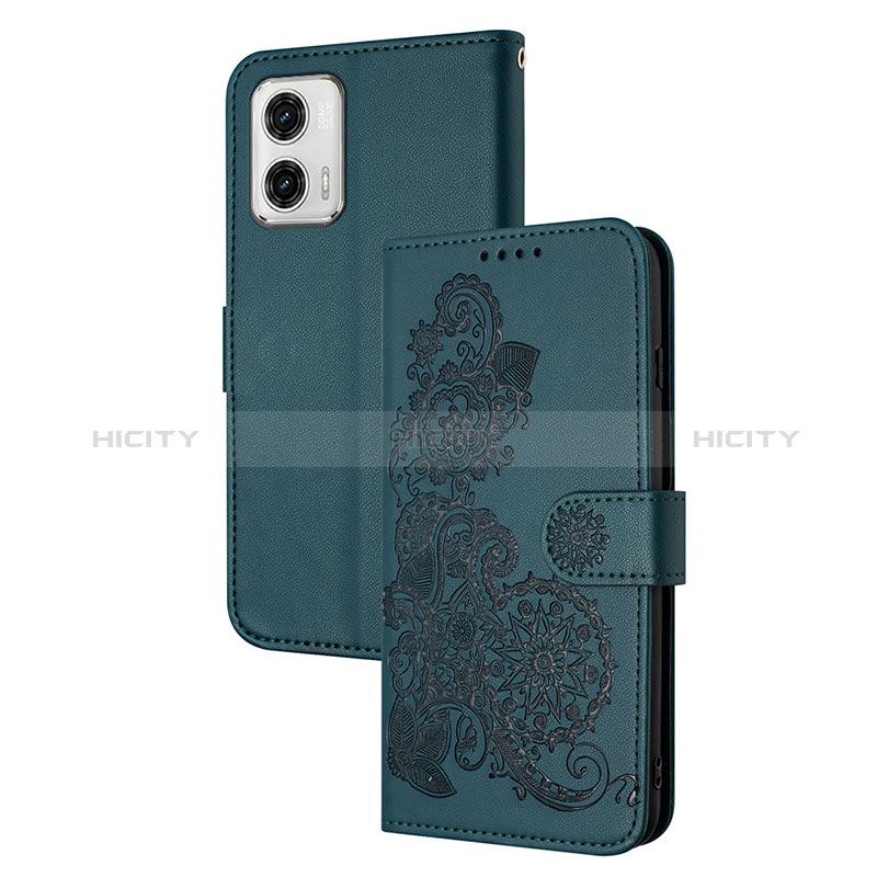 Coque Portefeuille Fleurs Livre Cuir Etui Clapet Y01X pour Motorola Moto G73 5G Plus