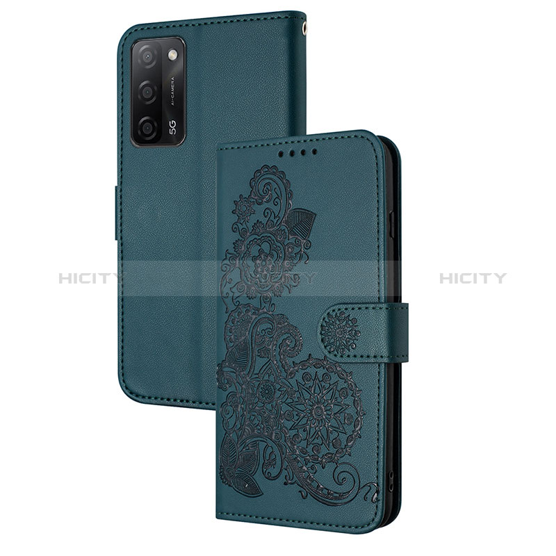 Coque Portefeuille Fleurs Livre Cuir Etui Clapet Y01X pour Oppo A55 5G Plus