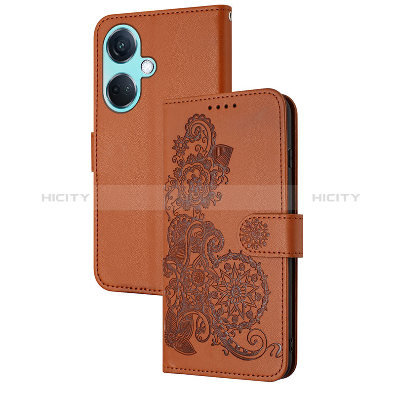 Coque Portefeuille Fleurs Livre Cuir Etui Clapet Y01X pour Oppo K11 5G Marron Plus