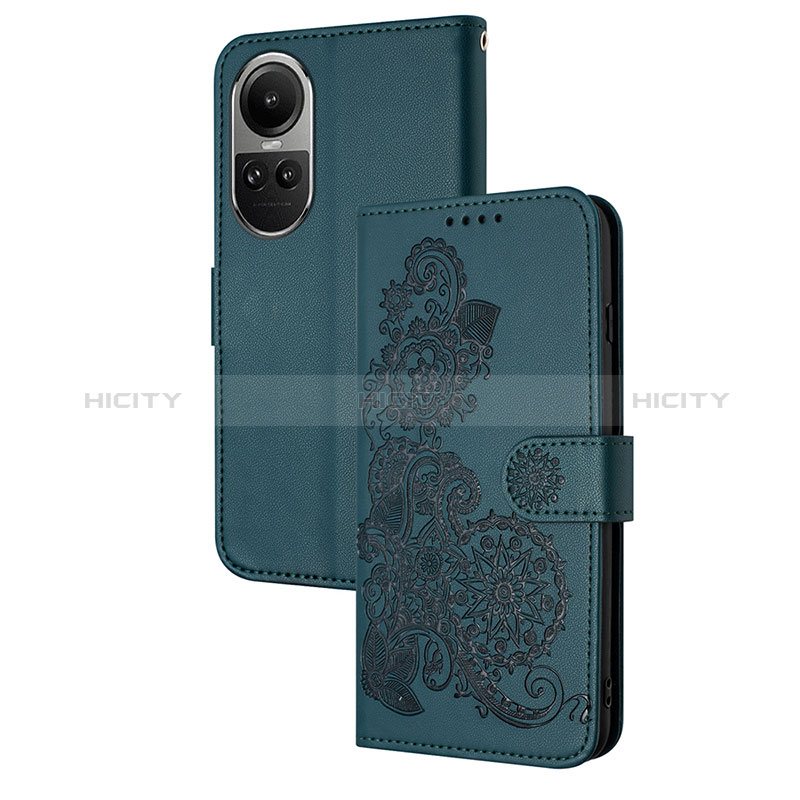 Coque Portefeuille Fleurs Livre Cuir Etui Clapet Y01X pour Oppo Reno10 5G Plus