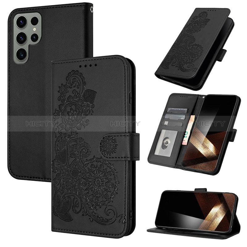 Coque Portefeuille Fleurs Livre Cuir Etui Clapet Y01X pour Samsung Galaxy S24 Ultra 5G Plus