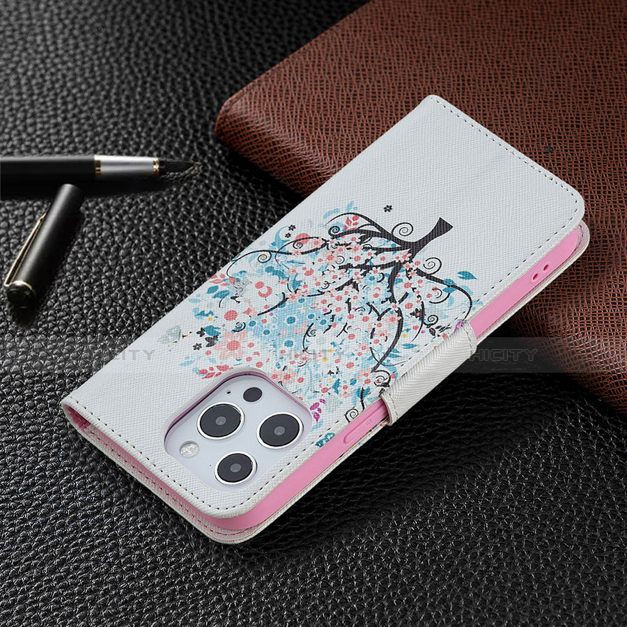 Coque Portefeuille Fleurs Livre Cuir Etui Clapet Z02 pour Apple iPhone 13 Pro Max Mixte Plus