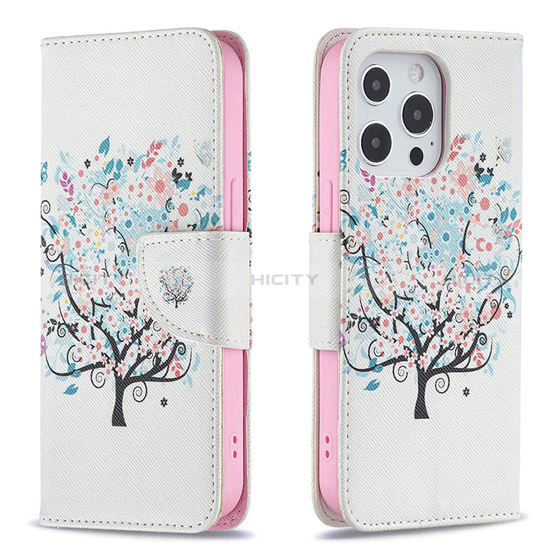 Coque Portefeuille Fleurs Livre Cuir Etui Clapet Z02 pour Apple iPhone 14 Pro Mixte Plus