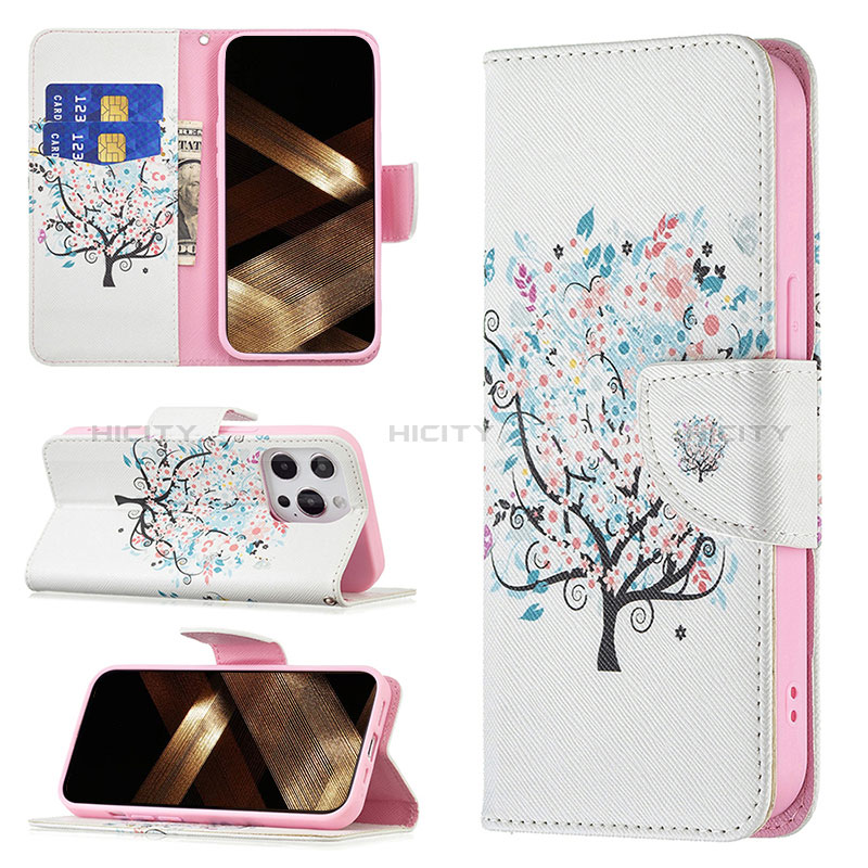 Coque Portefeuille Fleurs Livre Cuir Etui Clapet Z02 pour Apple iPhone 14 Pro Mixte Plus