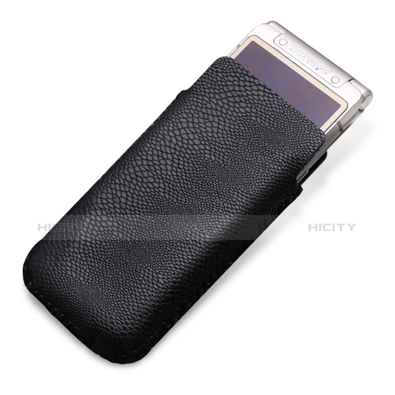 Coque Portefeuille Flip Cuir Crocodile B01 pour Samsung W(2016) Noir Plus