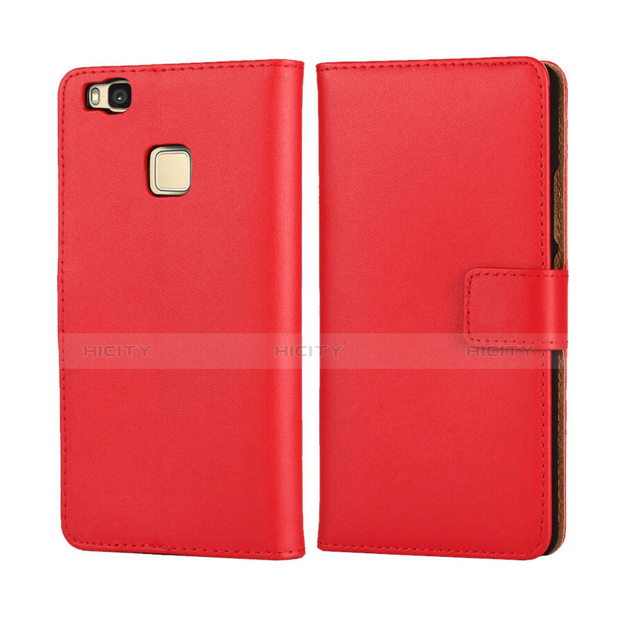 Coque Portefeuille Flip Cuir pour Huawei P9 Lite Rouge Plus