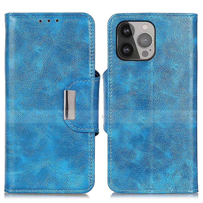 Coque Portefeuille Livre Cuir Etui Clapet A01 pour Apple iPhone 14 Pro Bleu Plus