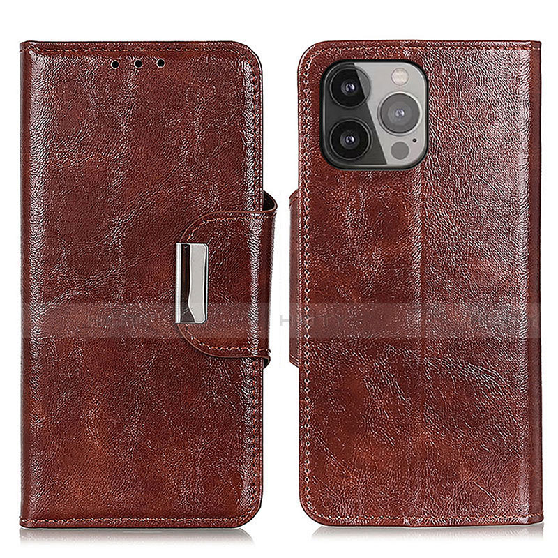 Coque Portefeuille Livre Cuir Etui Clapet A01 pour Apple iPhone 14 Pro Marron Plus