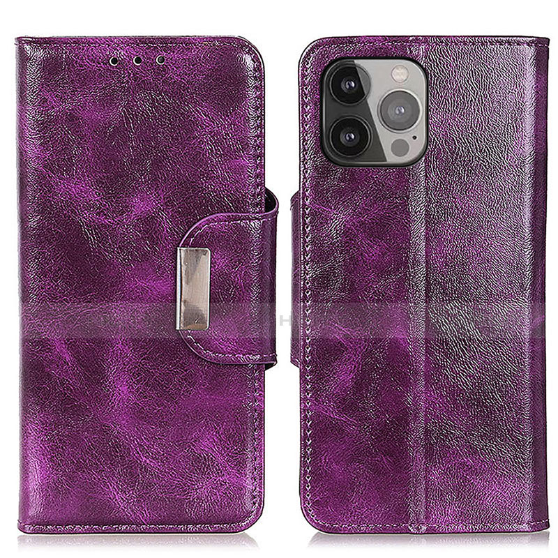 Coque Portefeuille Livre Cuir Etui Clapet A01 pour Apple iPhone 15 Pro Violet Plus