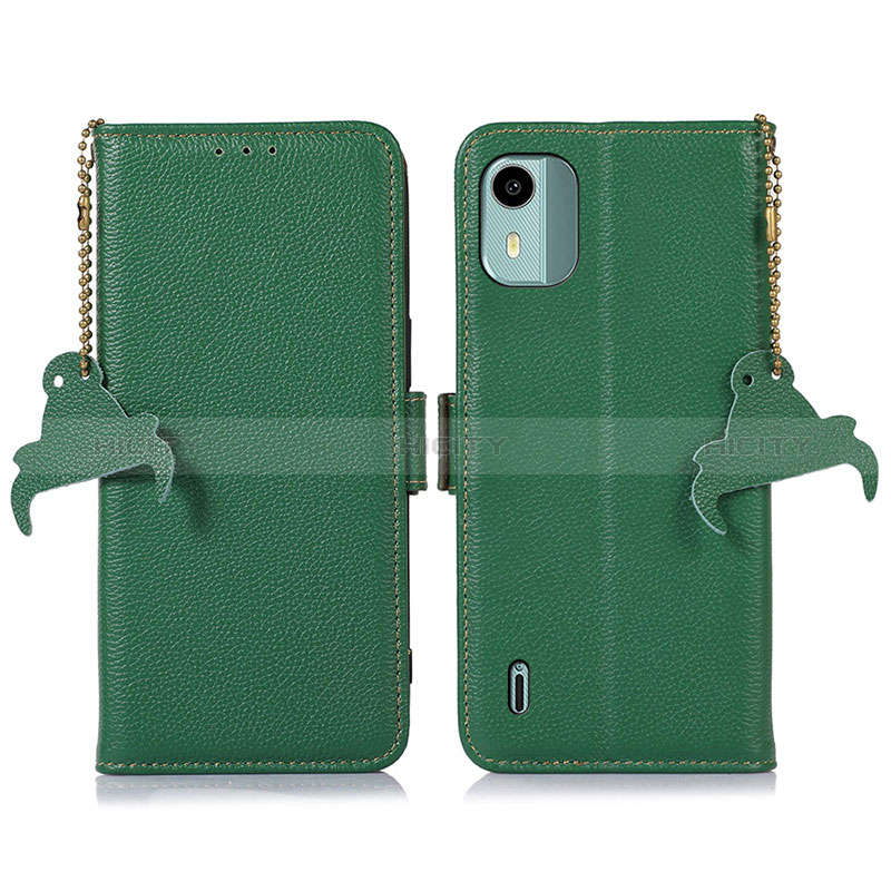 Coque Portefeuille Livre Cuir Etui Clapet A01D pour Nokia C12 Plus Vert Plus