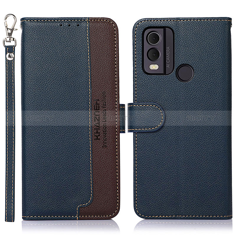 Coque Portefeuille Livre Cuir Etui Clapet A01D pour Nokia C22 Bleu Plus