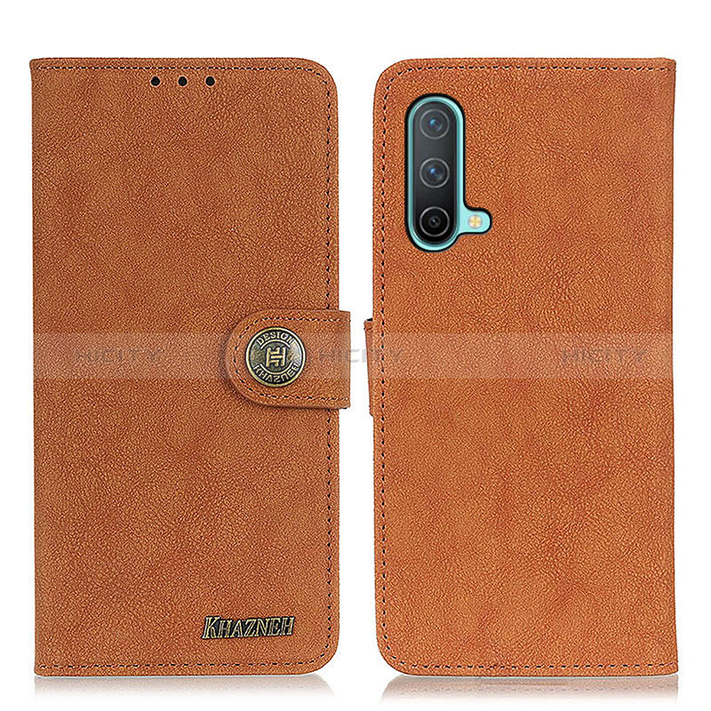 Coque Portefeuille Livre Cuir Etui Clapet A01D pour OnePlus Nord CE 5G Marron Plus