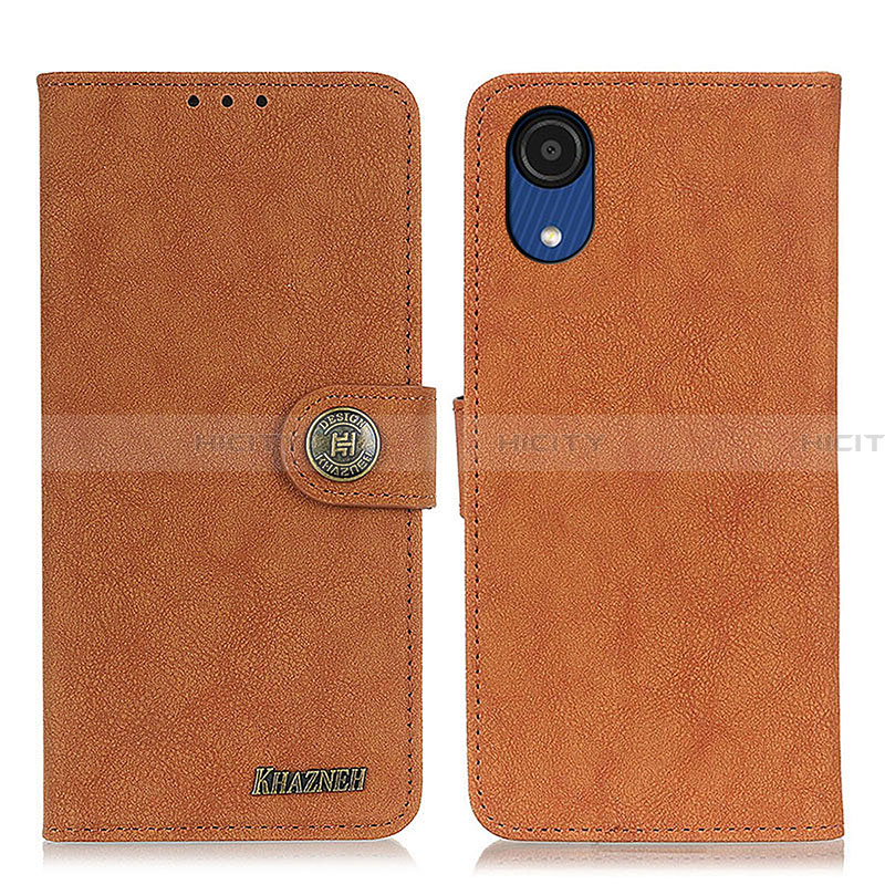 Coque Portefeuille Livre Cuir Etui Clapet A01D pour Samsung Galaxy A03 Core Marron Plus