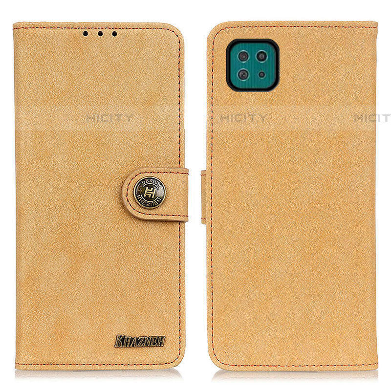 Coque Portefeuille Livre Cuir Etui Clapet A01D pour Samsung Galaxy F42 5G Or Plus