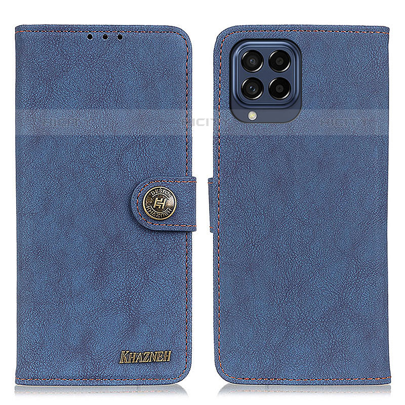 Coque Portefeuille Livre Cuir Etui Clapet A01D pour Samsung Galaxy M53 5G Bleu Plus