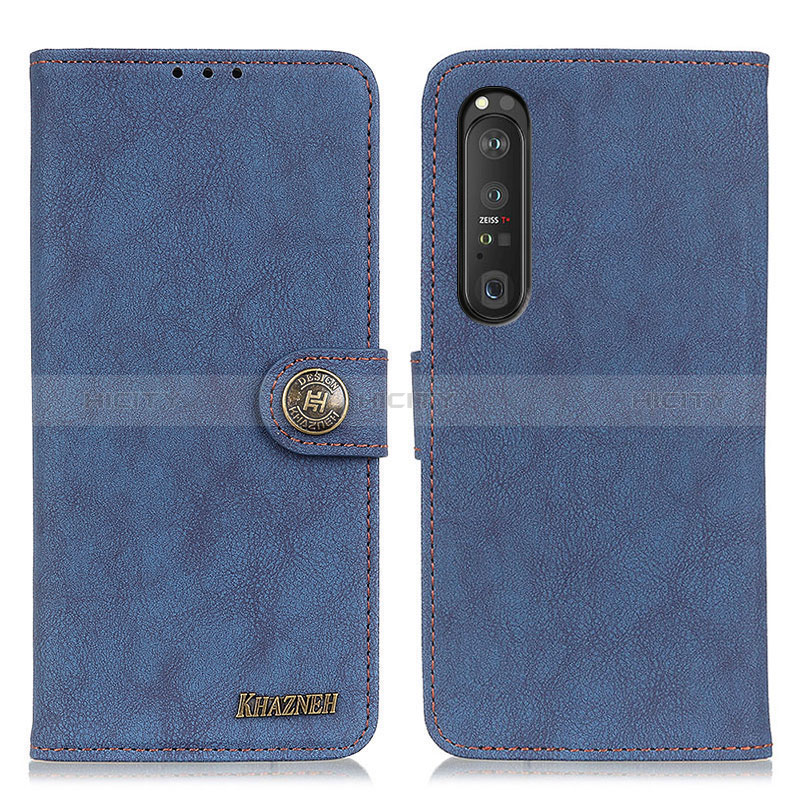 Coque Portefeuille Livre Cuir Etui Clapet A01D pour Sony Xperia 1 III Bleu Plus