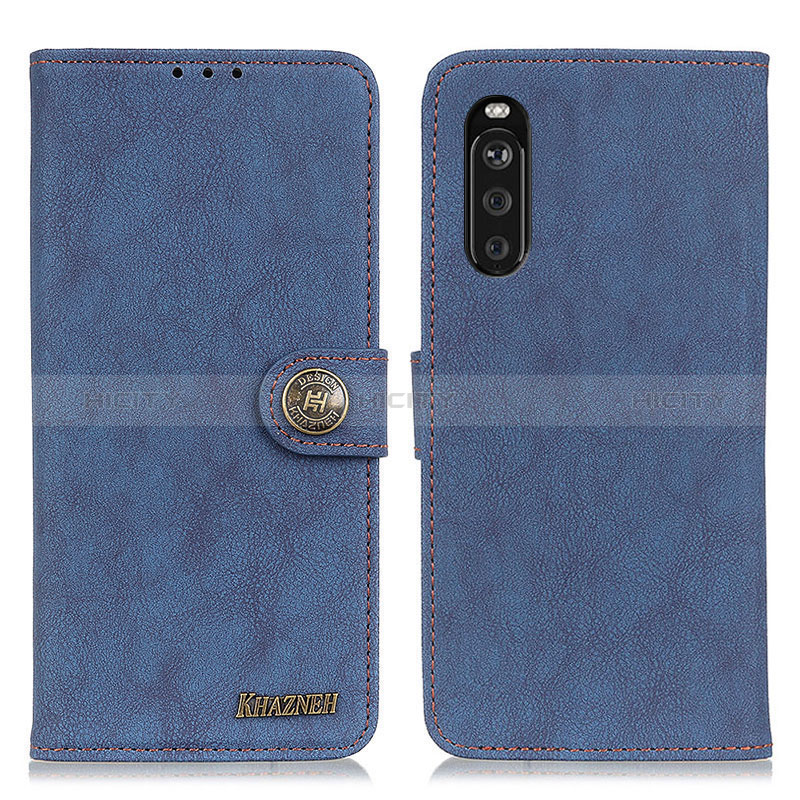 Coque Portefeuille Livre Cuir Etui Clapet A01D pour Sony Xperia 10 III Lite Bleu Plus