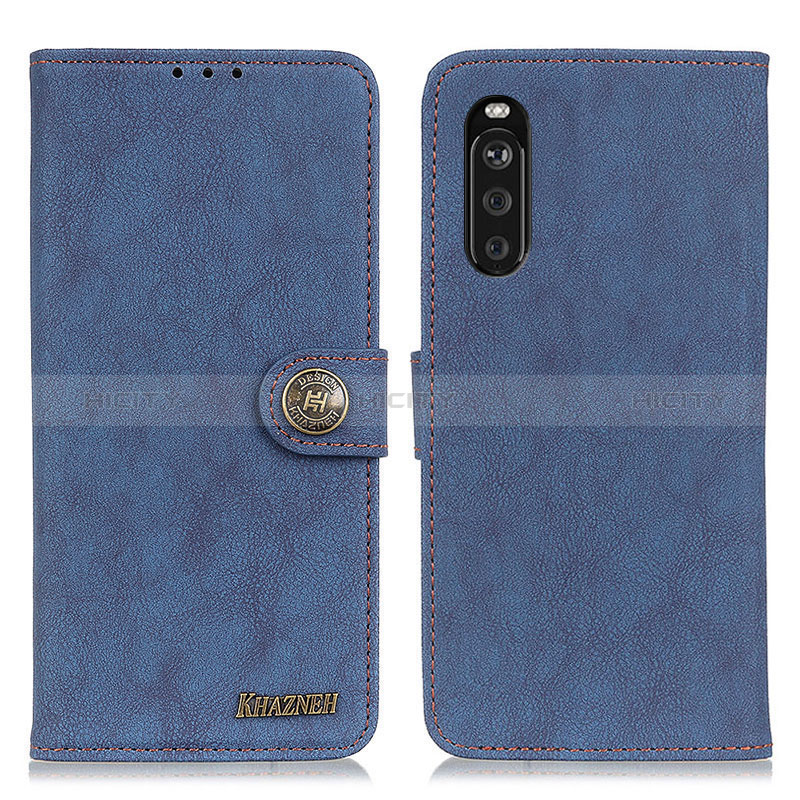 Coque Portefeuille Livre Cuir Etui Clapet A01D pour Sony Xperia 10 III SOG04 Bleu Plus