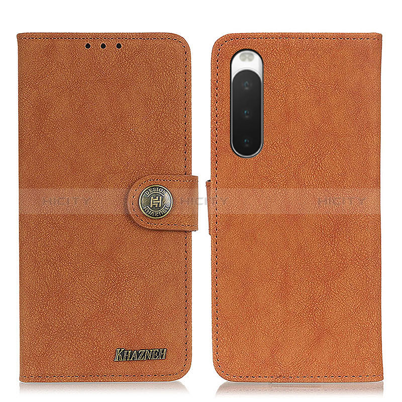 Coque Portefeuille Livre Cuir Etui Clapet A01D pour Sony Xperia 10 IV Marron Plus