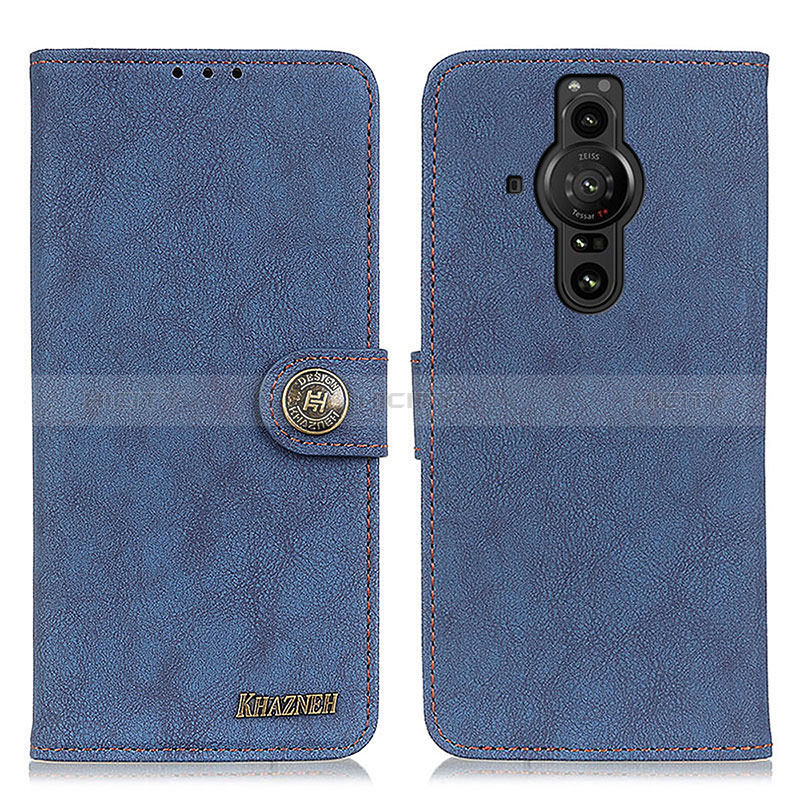 Coque Portefeuille Livre Cuir Etui Clapet A01D pour Sony Xperia PRO-I Bleu Plus