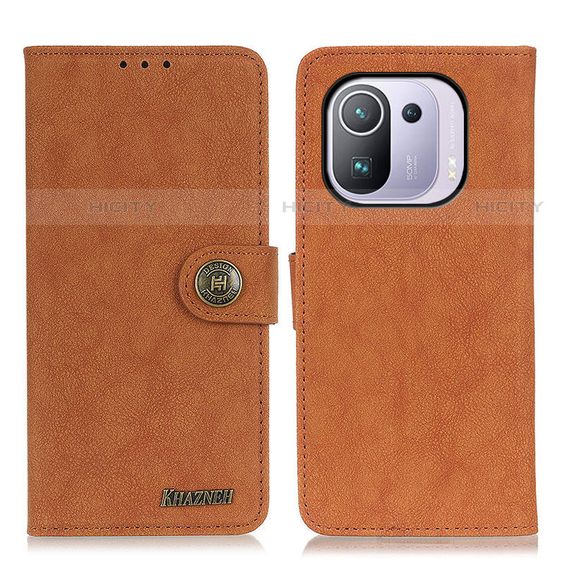 Coque Portefeuille Livre Cuir Etui Clapet A01D pour Xiaomi Mi 11 Pro 5G Marron Plus