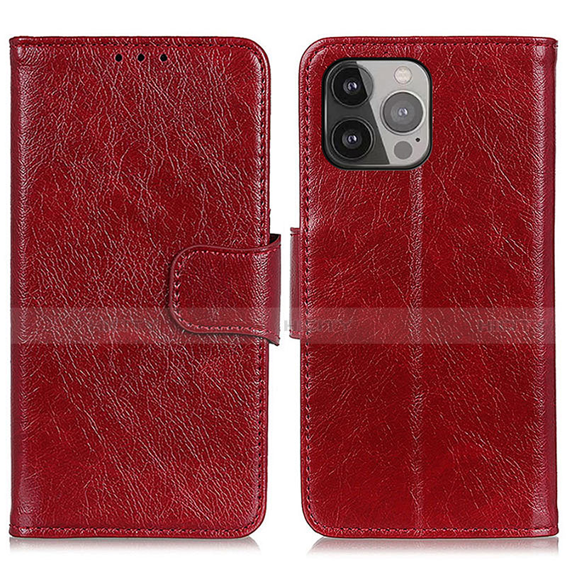 Coque Portefeuille Livre Cuir Etui Clapet A02 pour Apple iPhone 14 Pro Rouge Plus