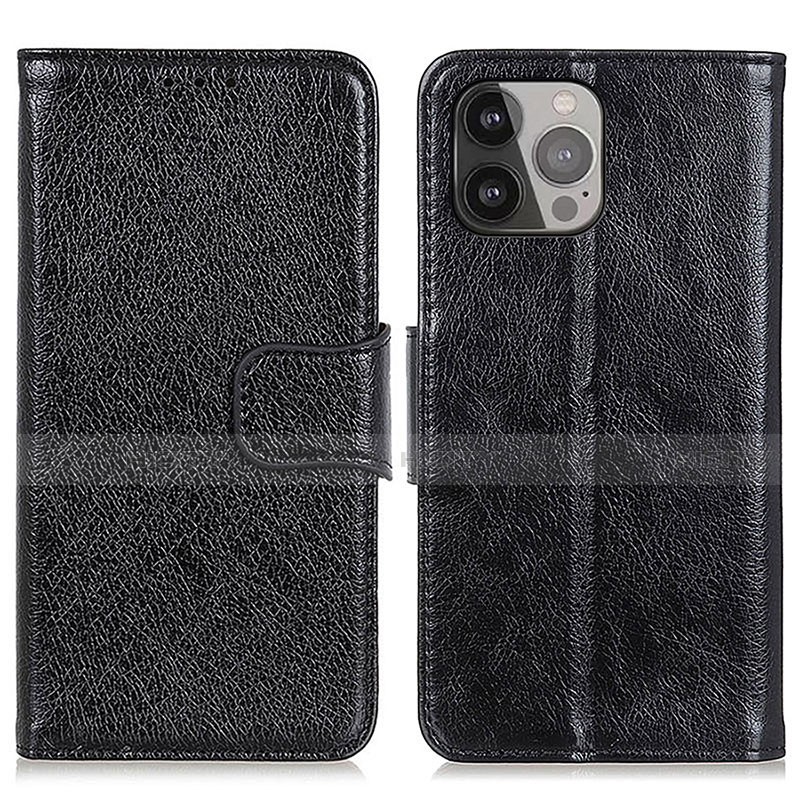 Coque Portefeuille Livre Cuir Etui Clapet A02 pour Apple iPhone 15 Pro Max Noir Plus