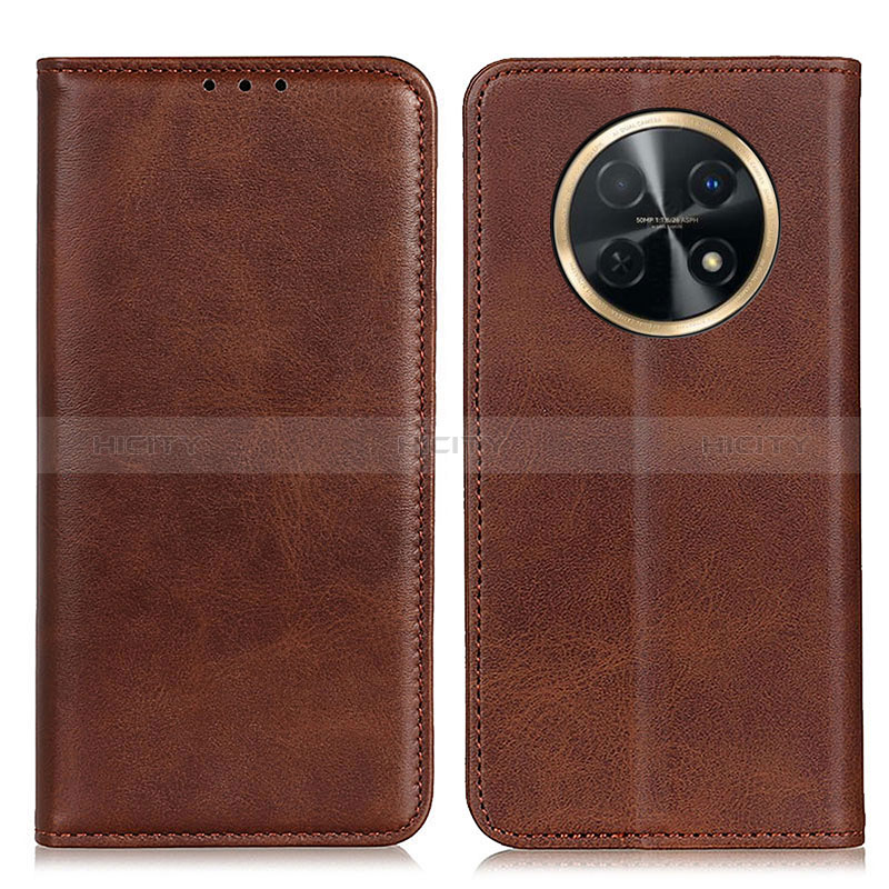 Coque Portefeuille Livre Cuir Etui Clapet A02D pour Huawei Nova Y91 Marron Plus