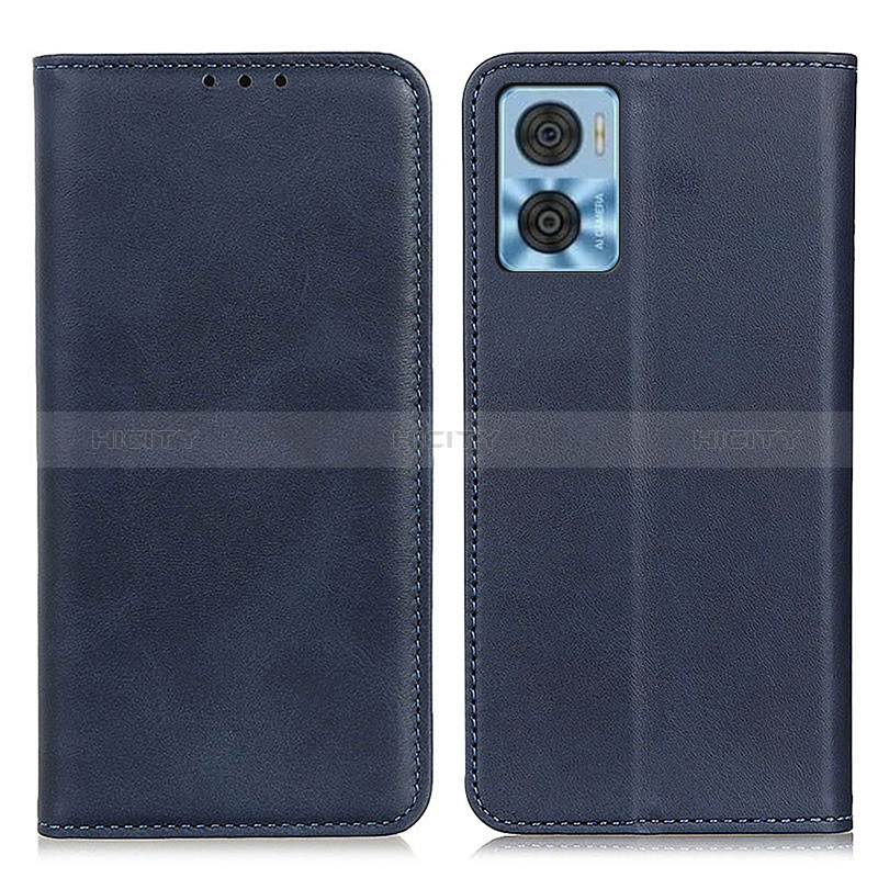 Coque Portefeuille Livre Cuir Etui Clapet A02D pour Motorola Moto E22i Bleu Plus