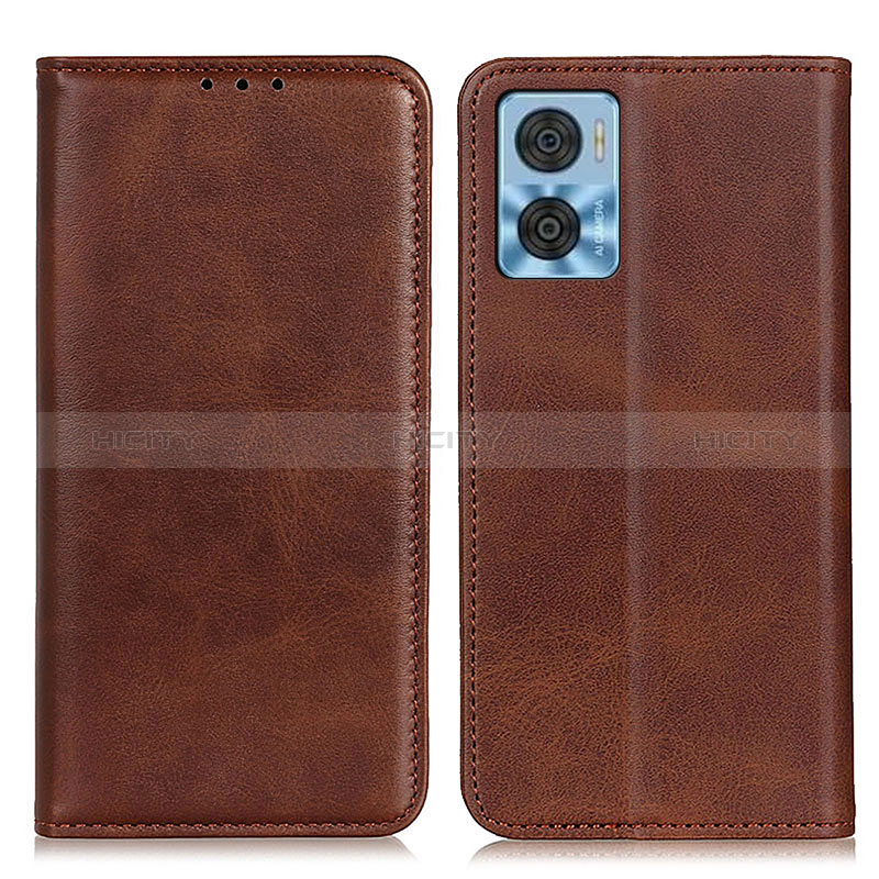 Coque Portefeuille Livre Cuir Etui Clapet A02D pour Motorola Moto E22i Marron Plus