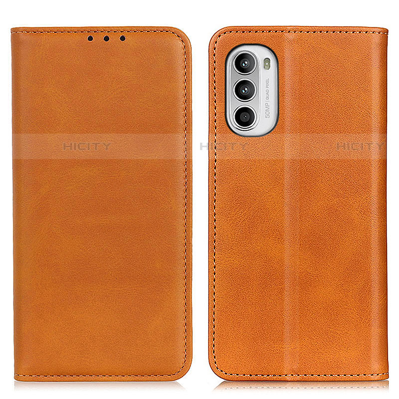 Coque Portefeuille Livre Cuir Etui Clapet A02D pour Motorola Moto Edge (2022) 5G Brun Clair Plus