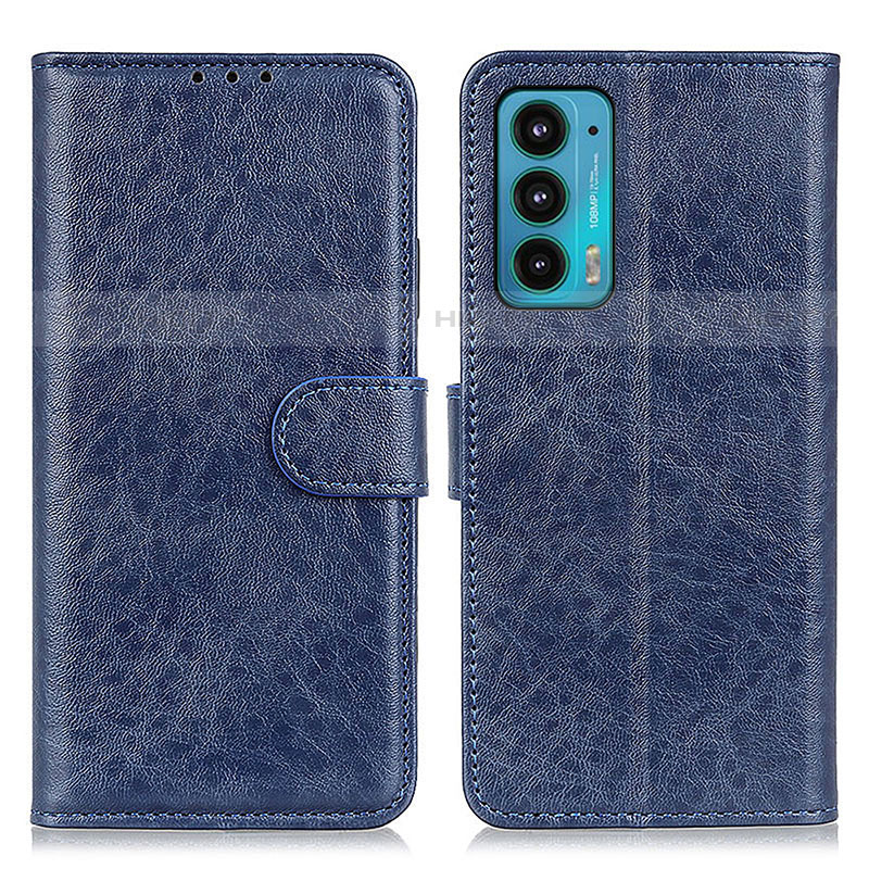 Coque Portefeuille Livre Cuir Etui Clapet A02D pour Motorola Moto Edge Lite 5G Bleu Plus