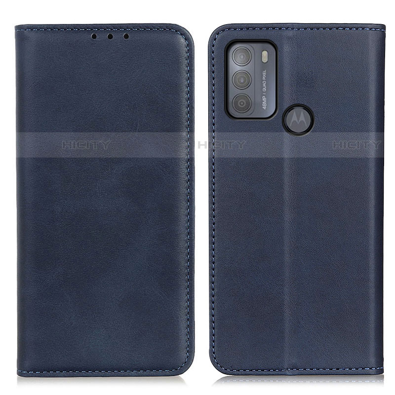 Coque Portefeuille Livre Cuir Etui Clapet A02D pour Motorola Moto G50 Bleu Plus