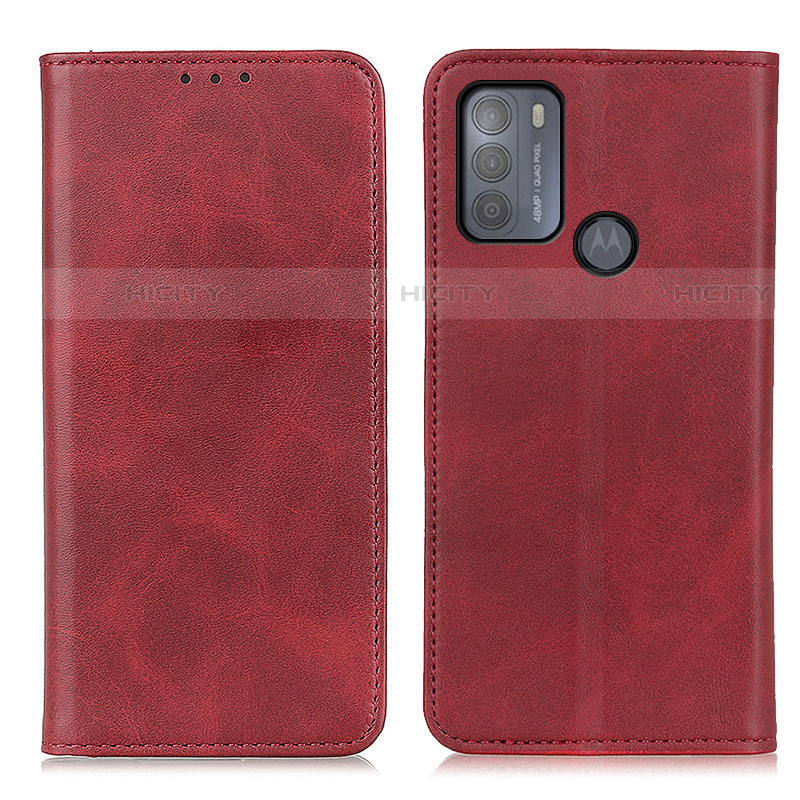 Coque Portefeuille Livre Cuir Etui Clapet A02D pour Motorola Moto G50 Rouge Plus