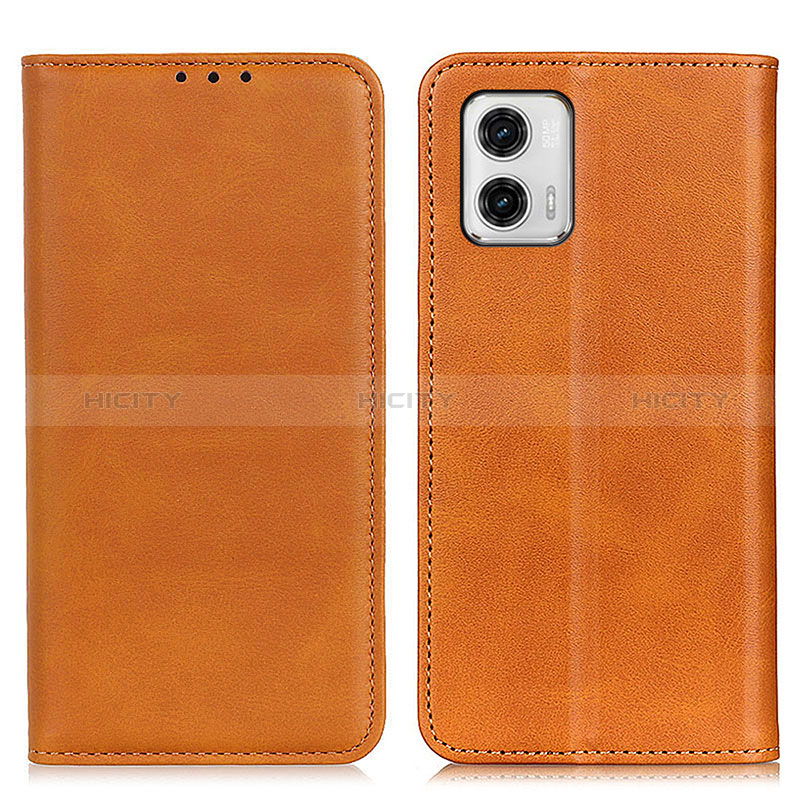 Coque Portefeuille Livre Cuir Etui Clapet A02D pour Motorola Moto G73 5G Brun Clair Plus