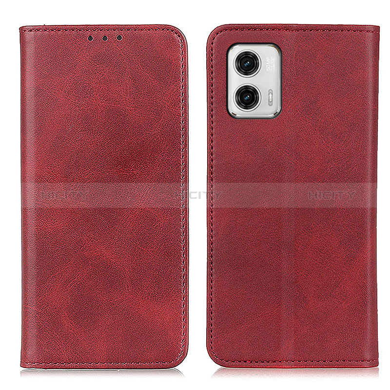 Coque Portefeuille Livre Cuir Etui Clapet A02D pour Motorola Moto G73 5G Rouge Plus