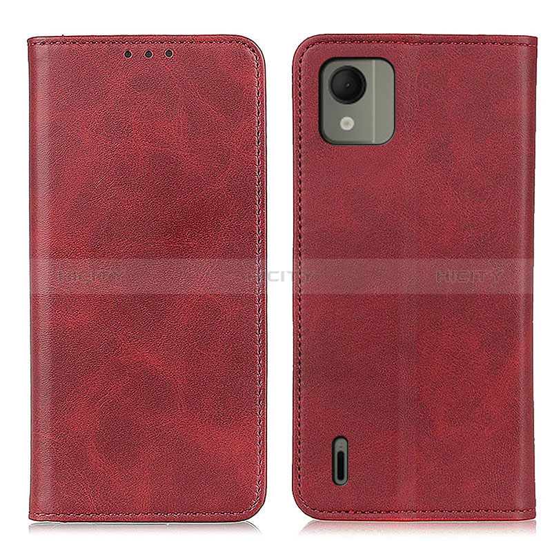 Coque Portefeuille Livre Cuir Etui Clapet A02D pour Nokia C110 Rouge Plus