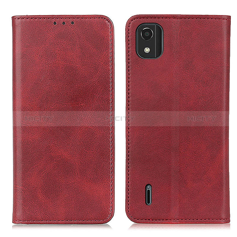 Coque Portefeuille Livre Cuir Etui Clapet A02D pour Nokia C2 2nd Edition Rouge Plus