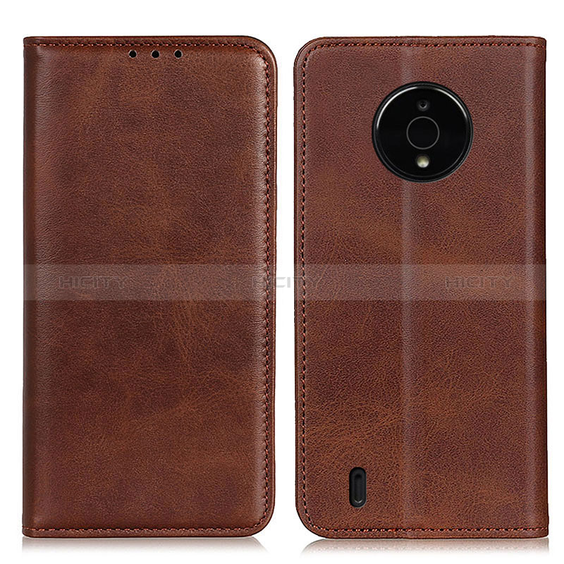 Coque Portefeuille Livre Cuir Etui Clapet A02D pour Nokia C200 Marron Plus