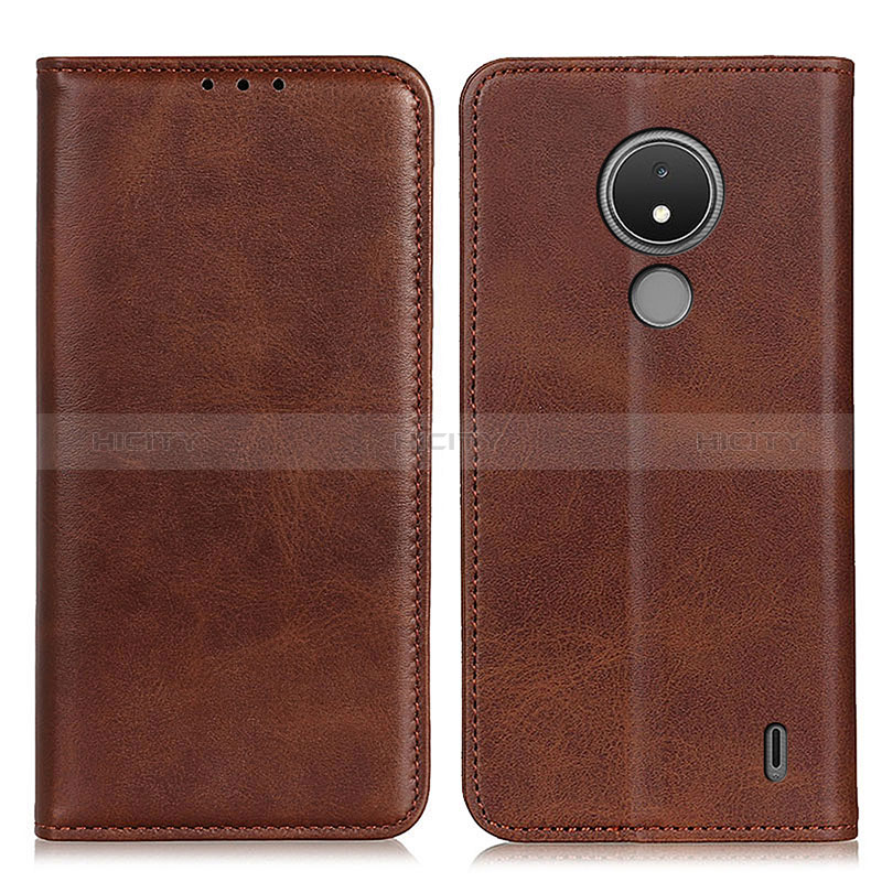 Coque Portefeuille Livre Cuir Etui Clapet A02D pour Nokia C21 Marron Plus