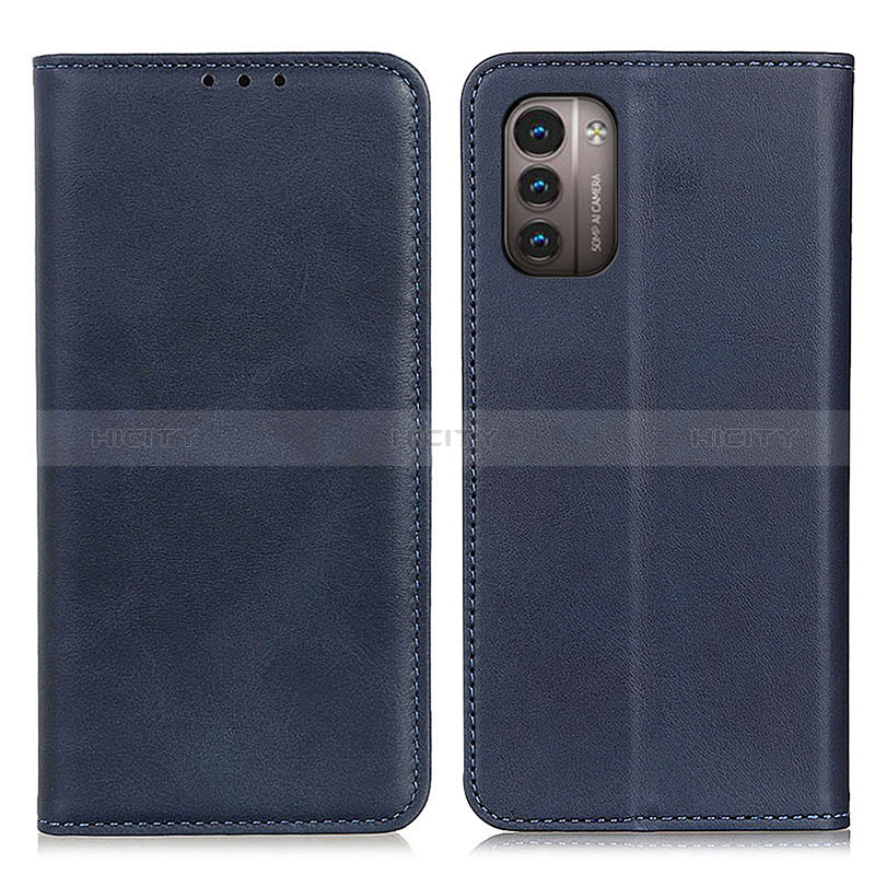 Coque Portefeuille Livre Cuir Etui Clapet A02D pour Nokia G21 Bleu Plus