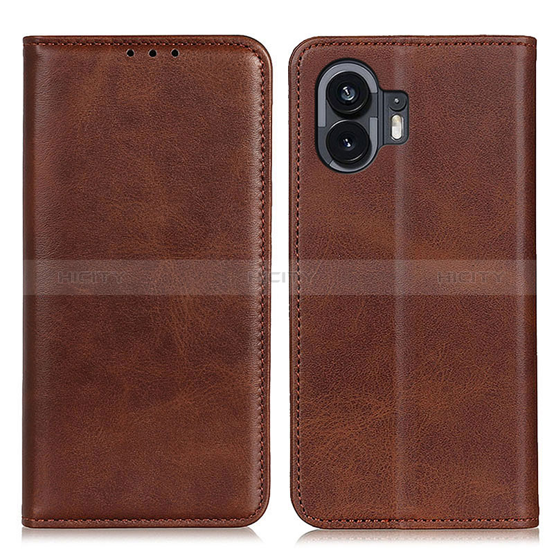 Coque Portefeuille Livre Cuir Etui Clapet A02D pour Nothing Phone 2 Marron Plus