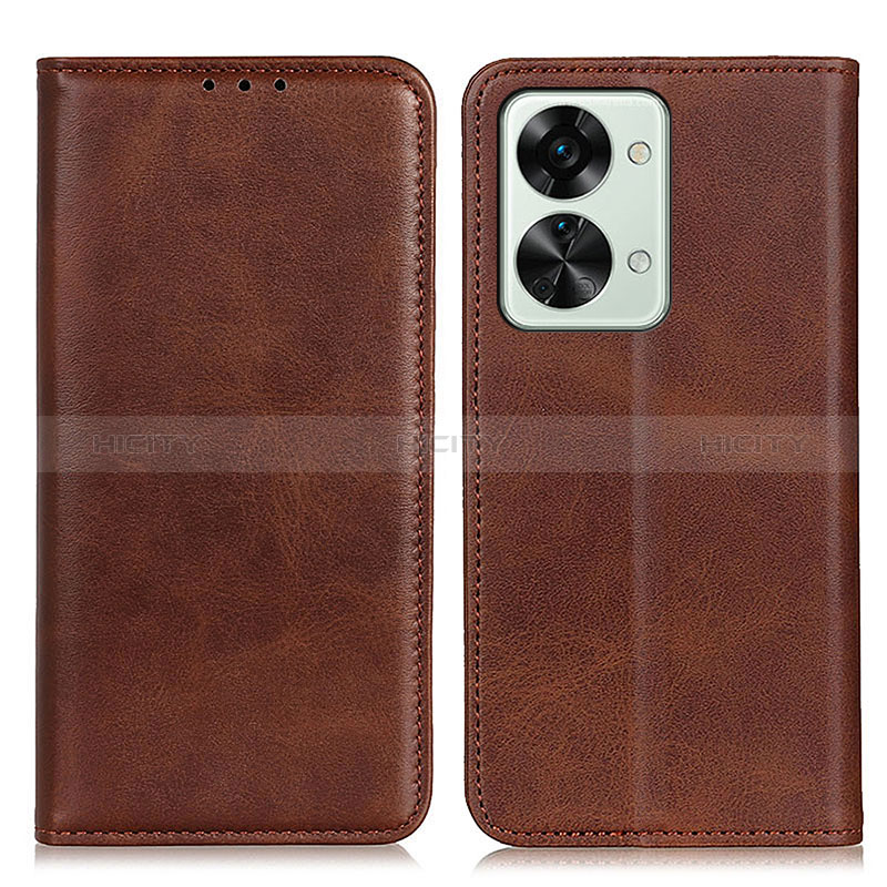 Coque Portefeuille Livre Cuir Etui Clapet A02D pour OnePlus Nord 2T 5G Marron Plus