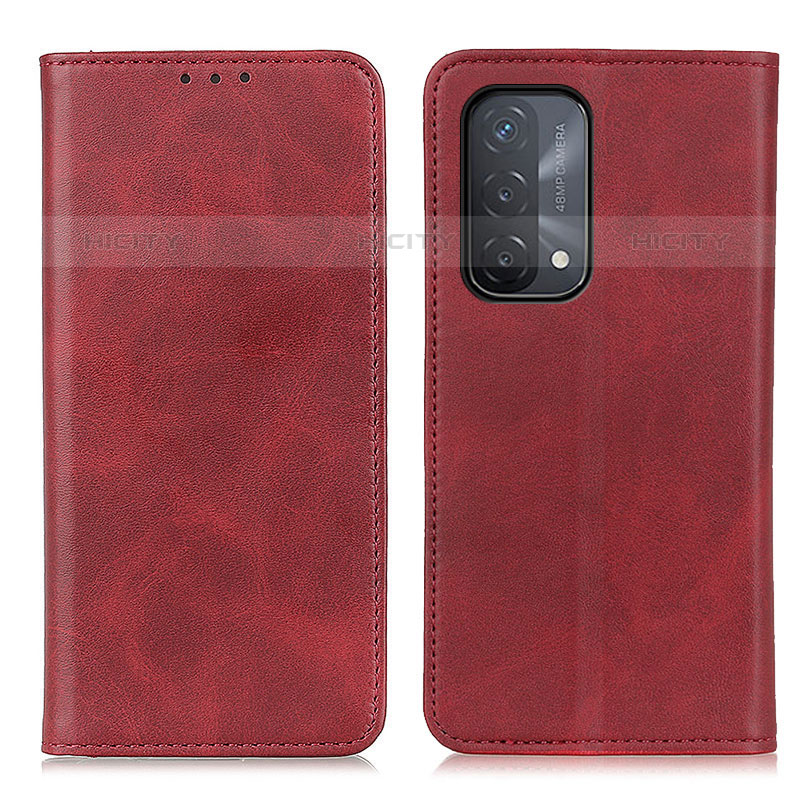 Coque Portefeuille Livre Cuir Etui Clapet A02D pour OnePlus Nord N200 5G Rouge Plus