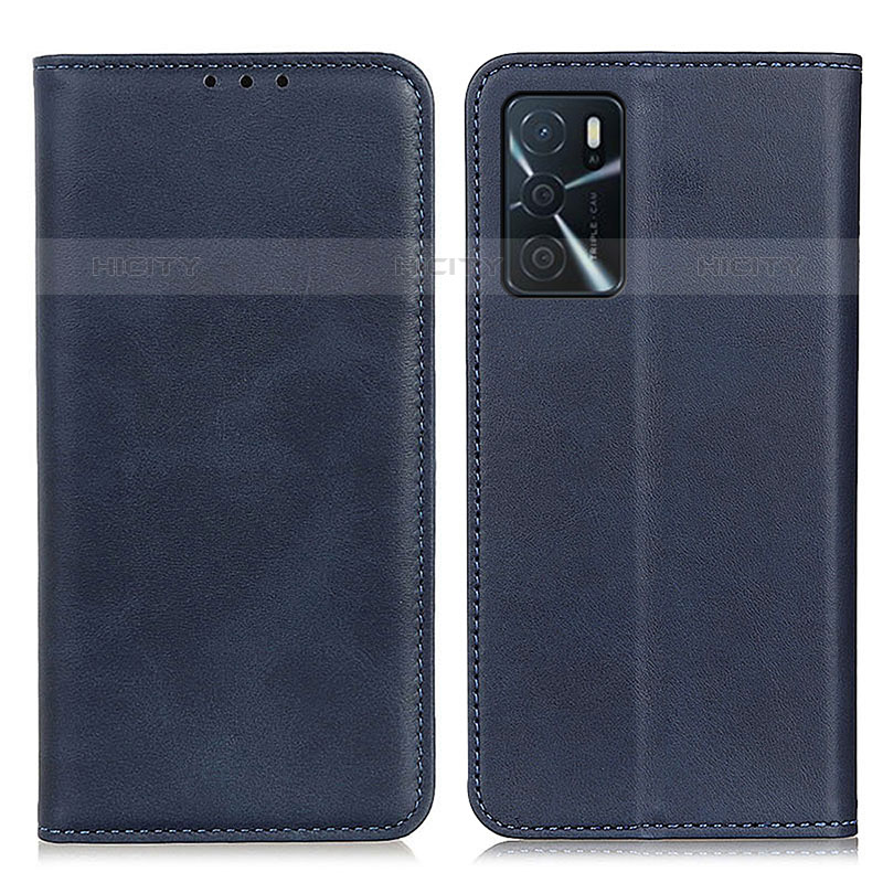 Coque Portefeuille Livre Cuir Etui Clapet A02D pour Oppo A16s Bleu Plus