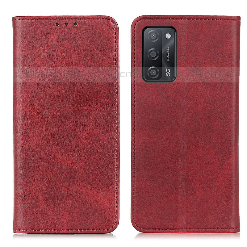 Coque Portefeuille Livre Cuir Etui Clapet A02D pour Oppo A53s 5G Rouge Plus