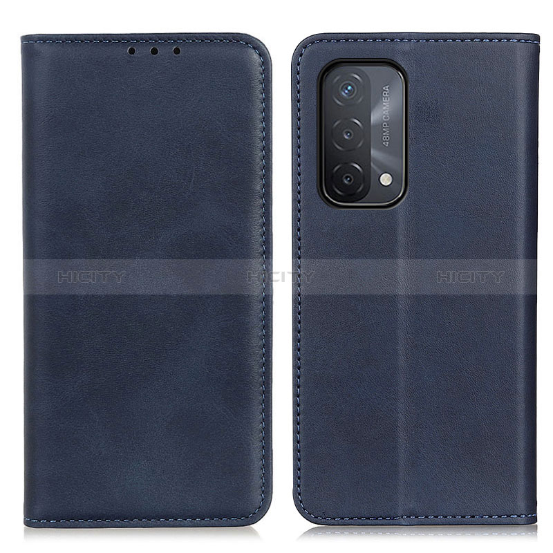 Coque Portefeuille Livre Cuir Etui Clapet A02D pour Oppo A54 5G Bleu Plus