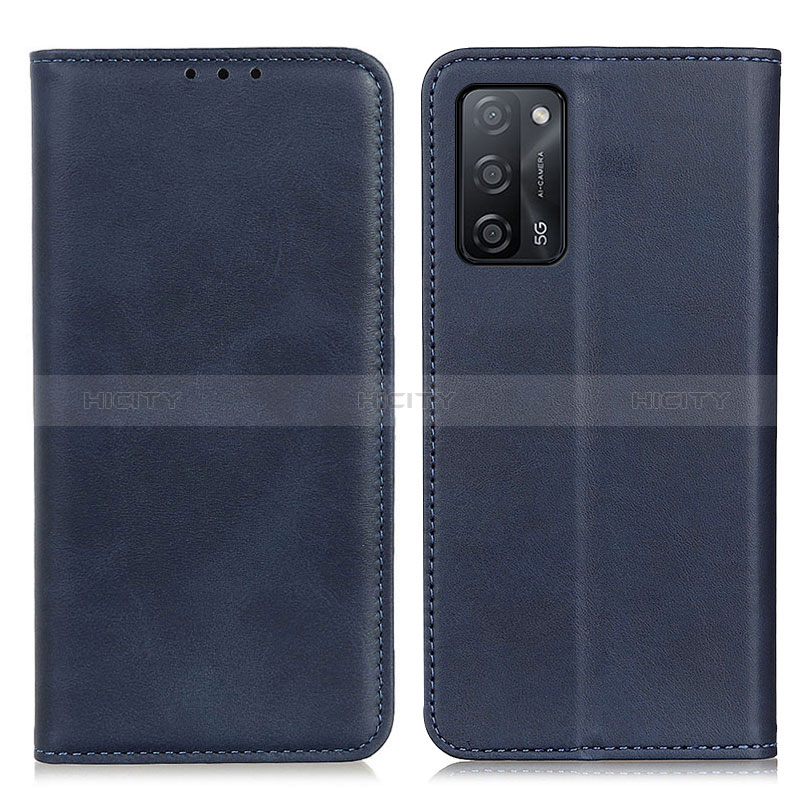 Coque Portefeuille Livre Cuir Etui Clapet A02D pour Oppo A56 5G Bleu Plus