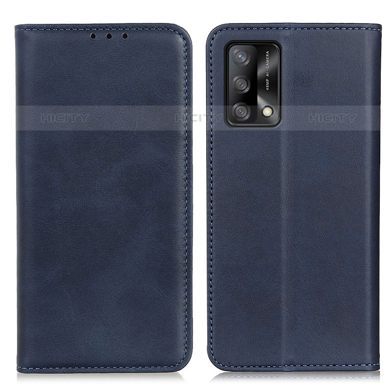 Coque Portefeuille Livre Cuir Etui Clapet A02D pour Oppo A74 4G Bleu Plus